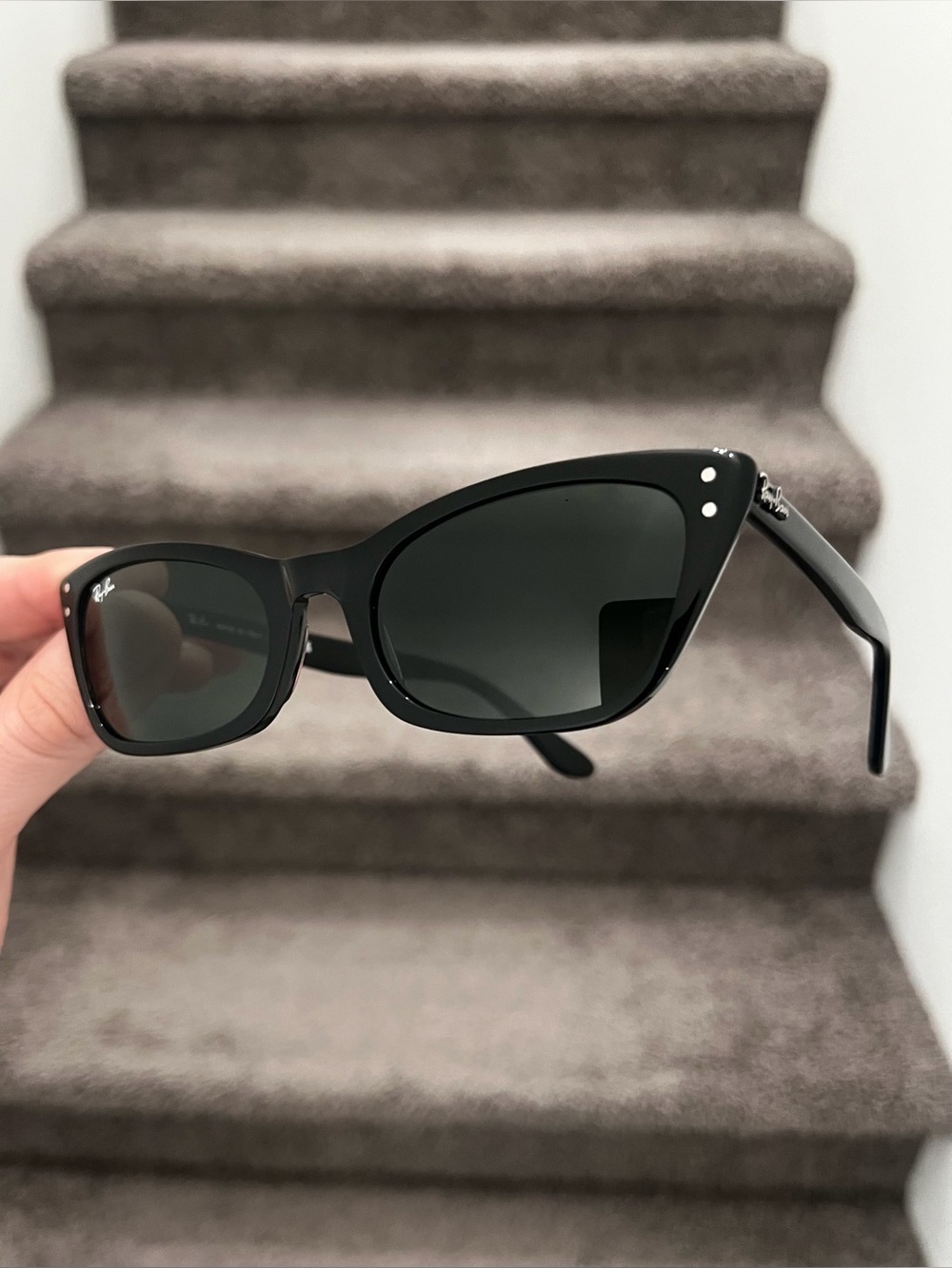NEW Ray-Ban RB2299 Lady Burbank Women's Cat Eye Sunglasses - Polished Black